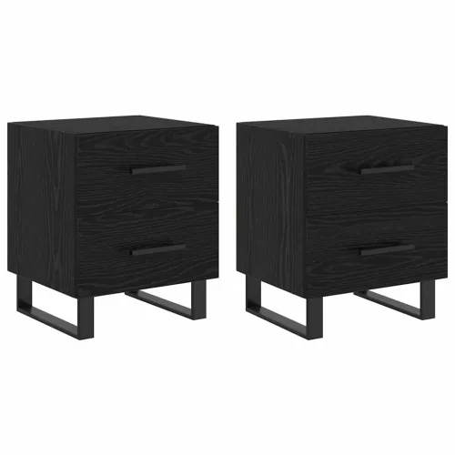  Éjjeliszekrény 2 pcs Fekete tölgy 40 x 35 x 47,5 cm Faanyag