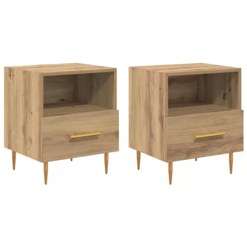  Éjjeli asztal fiókkal 2 pcs Barna 40 x 35 x 47.5 cm Faanyag