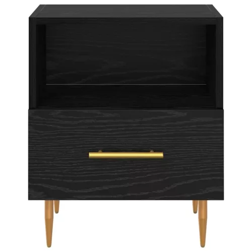  Éjjeli asztal fiókkal 2 pcs Fekete 40 x 35 x 47.5 cm Faanyag