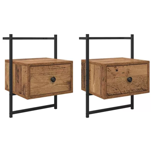 Éjjeliszekrény fiókkal 2 pcs Öreg fa 35 x 30 x 51 cm Faanyag