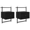  Éjjeliszekrény 2 pcs Fekete tölgy 35 x 30 x 51 cm Faanyag