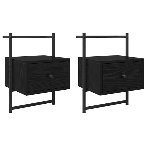  Éjjeliszekrény 2 pcs Fekete tölgy 35 x 30 x 51 cm Faanyag
