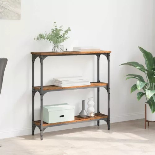  Konzolasztal polcokkal Öreg fa 75 x 22,5 x 75 cm Faanyag