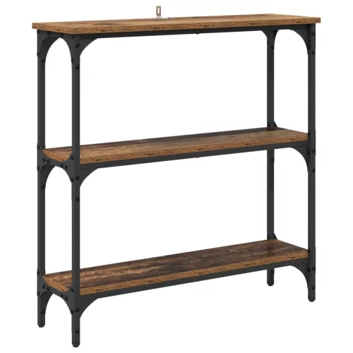  Konzolasztal polcokkal Öreg fa 75 x 22,5 x 75 cm Faanyag