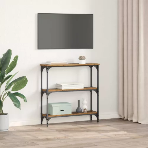  Konzolasztal polcokkal Öreg fa 75 x 22,5 x 75 cm Faanyag