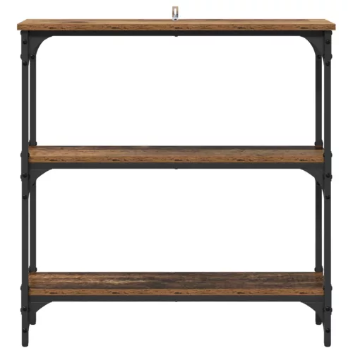  Konzolasztal polcokkal Öreg fa 75 x 22,5 x 75 cm Faanyag