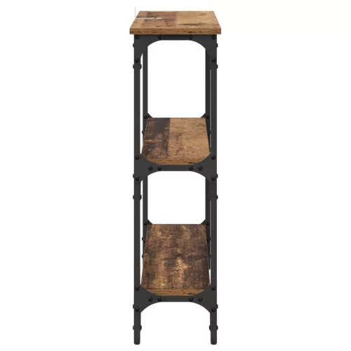  Konzolasztal polcokkal Öreg fa 75 x 22,5 x 75 cm Faanyag
