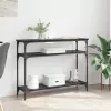  Konzolasztal polcokkal Fekete tölgy 100 x 29 x 75 cm Faanyag