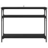  Konzolasztal polcokkal Fekete tölgy 100 x 29 x 75 cm Faanyag