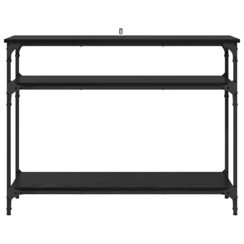  Konzolasztal polcokkal Fekete tölgy 100 x 29 x 75 cm Faanyag