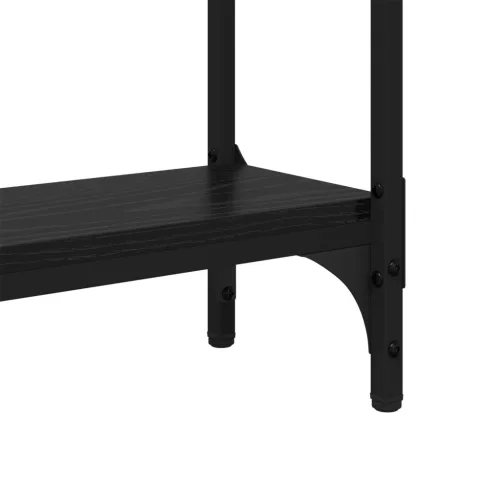  Konzolasztal polcokkal Fekete tölgy 100 x 29 x 75 cm Faanyag