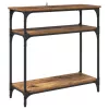  Konzolasztal polcokkal Öreg fa 75 x 29 x 75 cm Faanyag