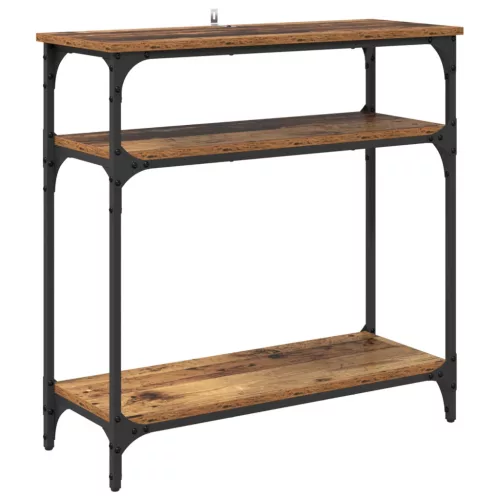  Konzolasztal polcokkal Öreg fa 75 x 29 x 75 cm Faanyag