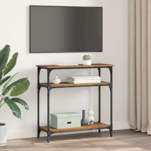  Konzolasztal polcokkal Öreg fa 75 x 29 x 75 cm Faanyag