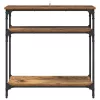  Konzolasztal polcokkal Öreg fa 75 x 29 x 75 cm Faanyag