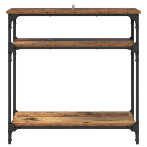  Konzolasztal polcokkal Öreg fa 75 x 29 x 75 cm Faanyag