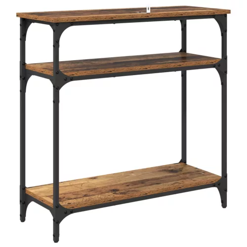  Konzolasztal polcokkal Öreg fa 75 x 29 x 75 cm Faanyag