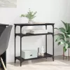  Konzolasztal polcokkal Fekete tölgy 75 x 29 x 75 cm Faanyag
