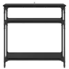  Konzolasztal polcokkal Fekete tölgy 75 x 29 x 75 cm Faanyag