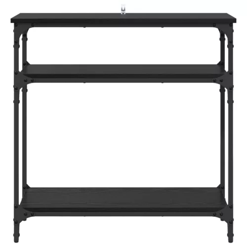  Konzolasztal polcokkal Fekete tölgy 75 x 29 x 75 cm Faanyag