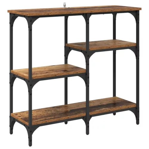  Konzolasztal polcokkal Öreg fa 80 x 29 x 75 cm Faanyag