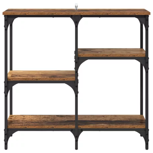  Konzolasztal polcokkal Öreg fa 80 x 29 x 75 cm Faanyag