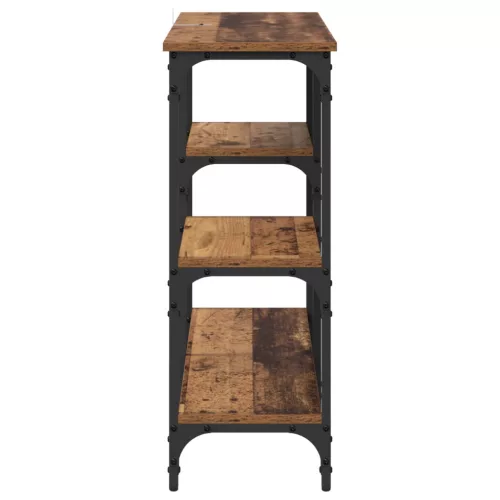  Konzolasztal polcokkal Öreg fa 80 x 29 x 75 cm Faanyag
