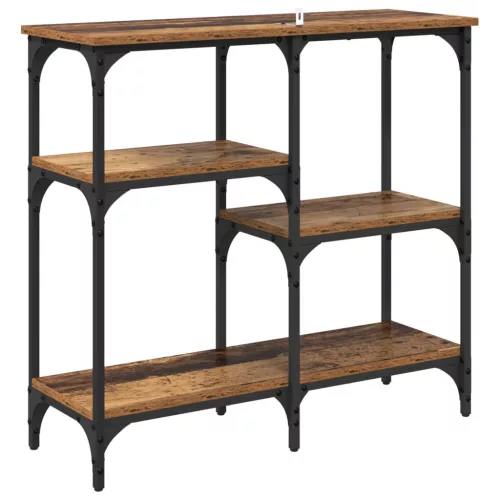  Konzolasztal polcokkal Öreg fa 80 x 29 x 75 cm Faanyag