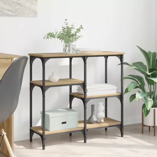  Konzolasztal polcokkal Artisan tölgy 80 x 29 x 75 cm Faanyag
