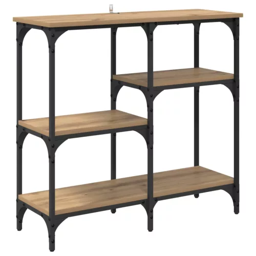  Konzolasztal polcokkal Artisan tölgy 80 x 29 x 75 cm Faanyag