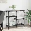  Konzolasztal polcokkal Fekete tölgy 80 x 29 x 75 cm Faanyag