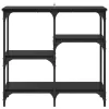  Konzolasztal polcokkal Fekete tölgy 80 x 29 x 75 cm Faanyag