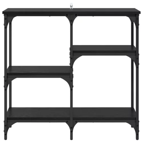  Konzolasztal polcokkal Fekete tölgy 80 x 29 x 75 cm Faanyag