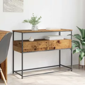  Konzolasztal fiókkal Öreg fa 100 x 40 x 75 cm Faanyag