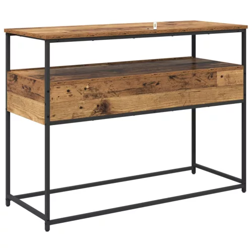  Konzolasztal fiókkal Öreg fa 100 x 40 x 75 cm Faanyag