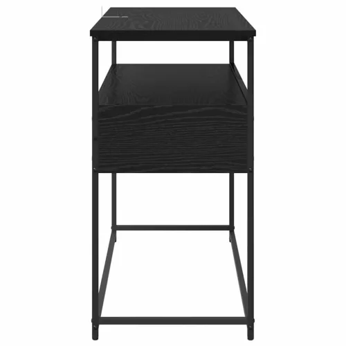  Konzolasztal Fekete tölgy 100 x 40 x 75 cm Mérnöki fa és fém