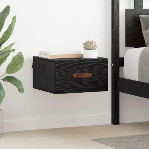  Fali éjjeli szekrény Fekete tölgy 35 x 35 x 20 cm Faanyag