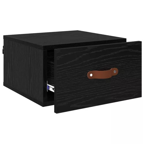  Fali éjjeli szekrény Fekete tölgy 35 x 35 x 20 cm Faanyag