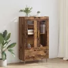  Magasfiú fiókkal Öreg fa 69,5 x 31 x 115 cm Műanyag Fa és Üveg