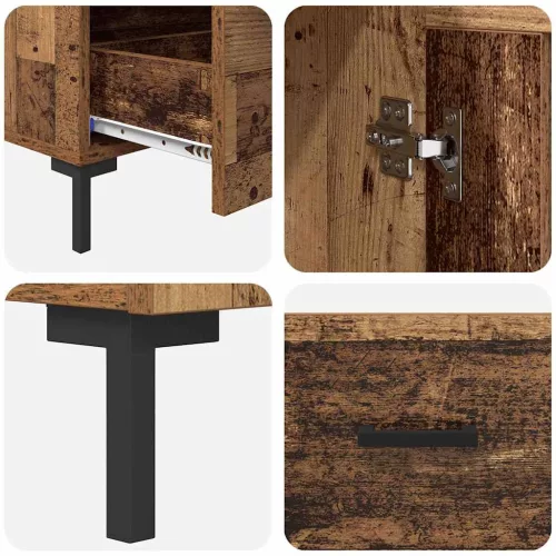  Magasfiú fiókkal Öreg fa 69,5 x 31 x 115 cm Faanyag