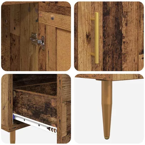  Magasfiú fiókkal Öreg fa 69,5 x 31 x 115 cm Faanyag