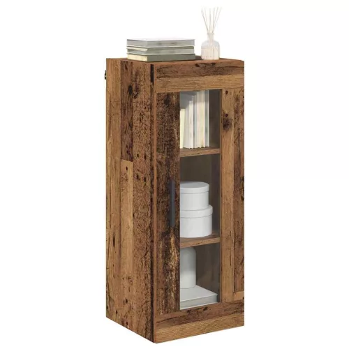  Fali szekrény Öreg fa 34,5 x 34 x 90 cm Műanyag Fa és Üveg