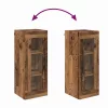  Fali szekrény Öreg fa 34,5 x 34 x 90 cm Műanyag Fa és Üveg