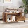  Dohányzóasztal fiókkal Régi fa 90 x 49 x 45 cm Faanyag