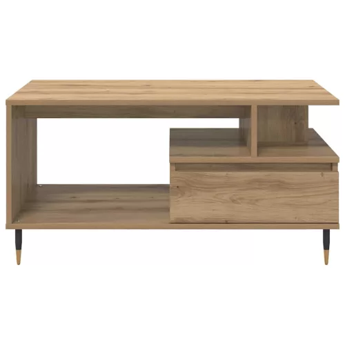  Dohányzóasztal fiókkal kézműves tölgy 90 x 49 x 45 cm Faanyag