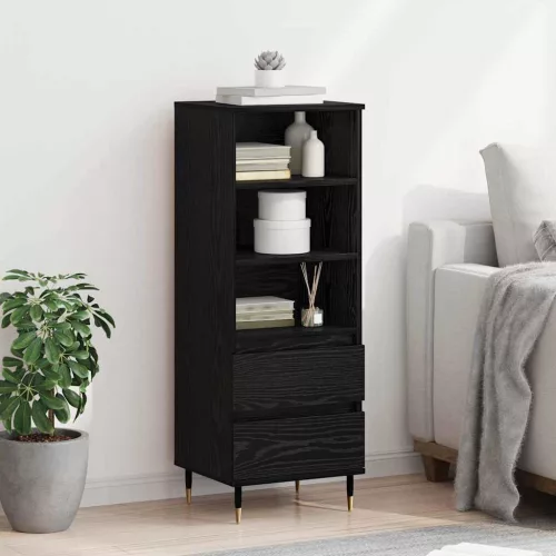  Magasfiú fiókkal Fekete tölgy 40 x 36 x 110 cm Faanyag