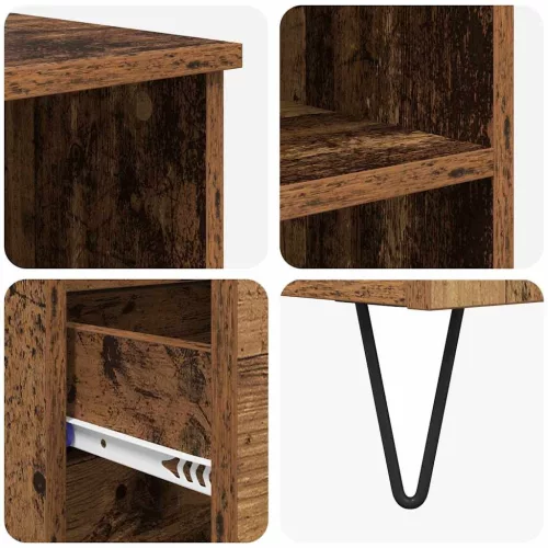  Magasfiú fiókkal Öreg fa 40 x 36 x 110 cm Faanyag