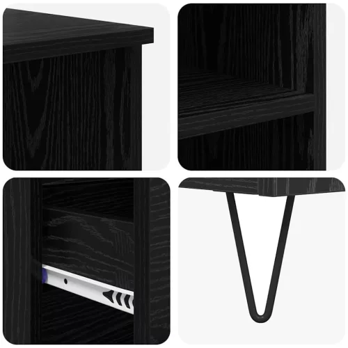  Magasfiú fiókkal Fekete tölgy 40 x 36 x 110 cm Faanyag