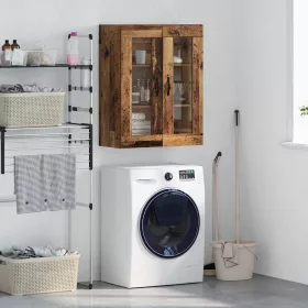    Fali szekrény Öreg fa 69,5 x 34 x 90 cm Műanyag Fa és Üveg