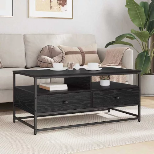  Dohányzóasztal fiókkal Musta tammi 100 x 51 x 45 cm Faanyag